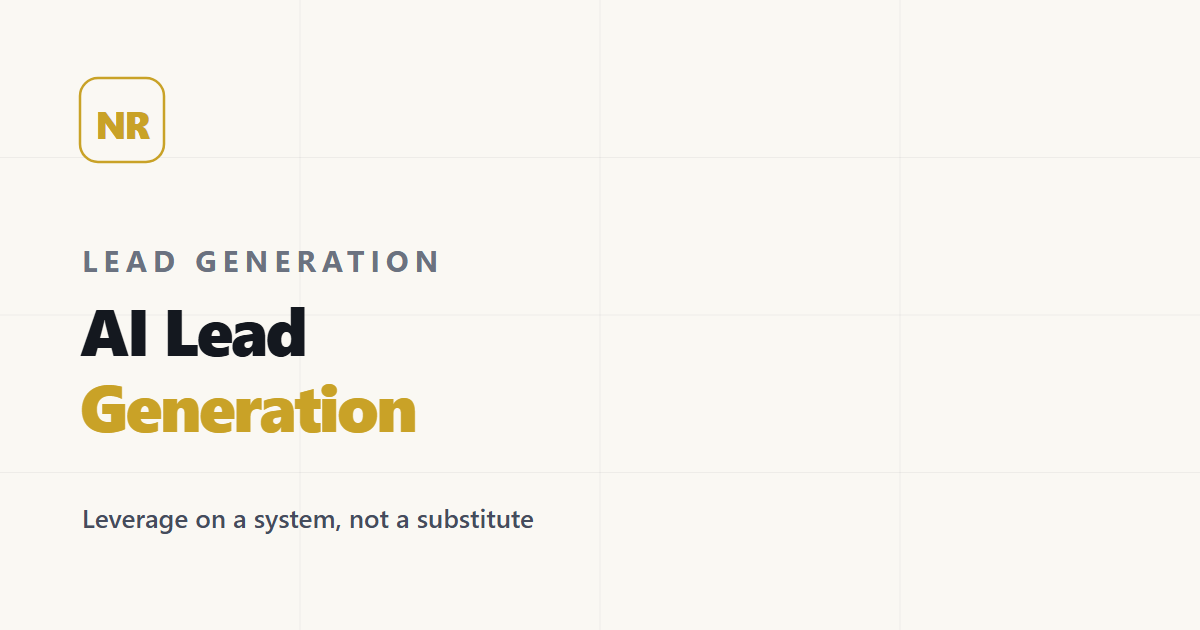 AI Lead Generation: What Actually Moves Pipeline