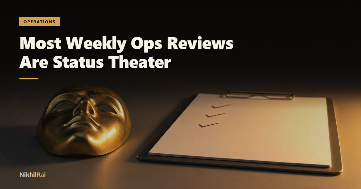 The Weekly Ops Review: What to Actually Look At